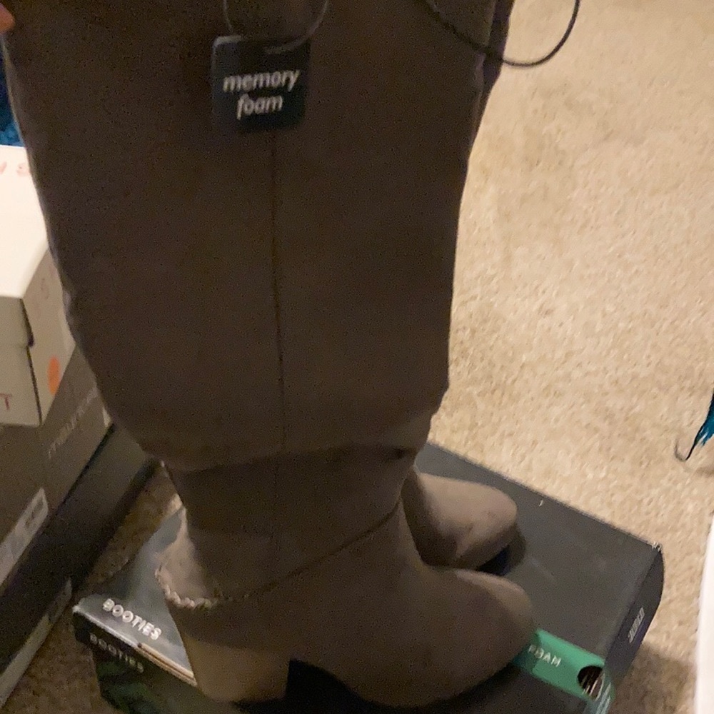 a.n.a Suede Beige Knee High Boots for Women's Memory Foam Size 7 1/2